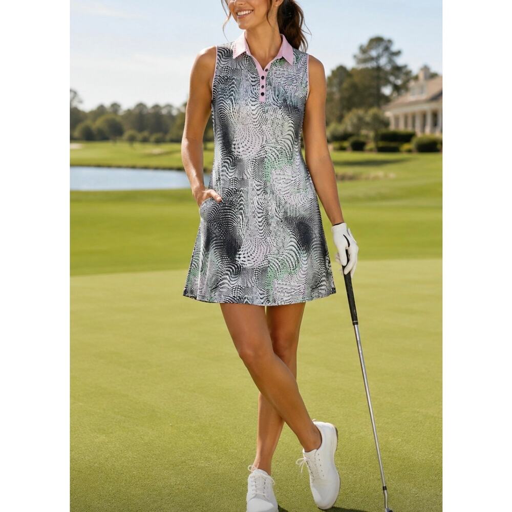 Sport Haley sports preppy athletic golf tennis pockets collared dress XLarge
